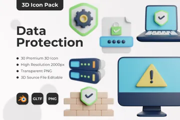 Datenschutz 3D Icon Pack