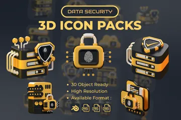 Datensicherheit 3D Icon Pack