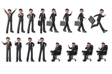 David Businessman Character 3D Illustration Pack