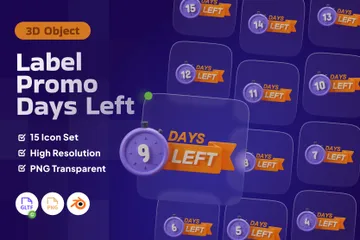 Days Left Sales Countdown Banner 3D Icon Pack