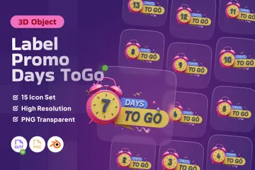 Days To Go Sales Countdown Banner 3D Icon Pack