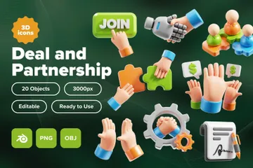 Deal & Partnerschaft 3D Icon Pack