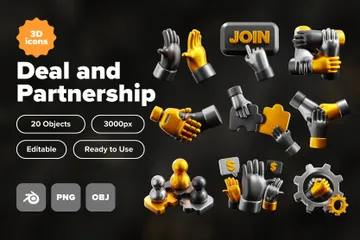 Deal und Partnerschaft 3D Icon Pack