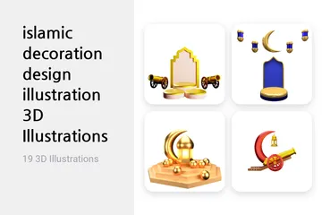 Decoração Islâmica Pacote de Illustration 3D