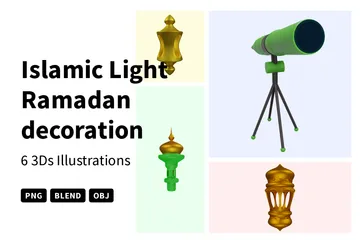 Decoração islâmica leve do Ramadã Pacote de Icon 3D