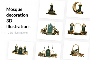 Decoración de la mezquita Paquete de Illustration 3D