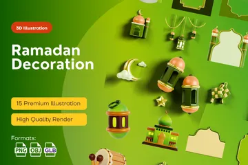 Decoración de Ramadán Paquete de Icon 3D