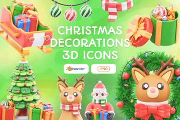 Decoraciones de navidad Paquete de Icon 3D