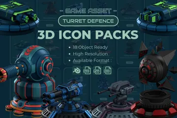 Defensa de torreta Paquete de Icon 3D