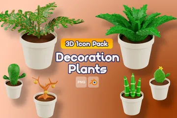 Dekorationspflanzen 3D Icon Pack