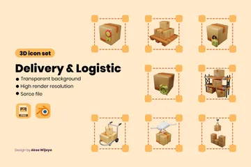 Delivery And Logistic 3D Icon Pack