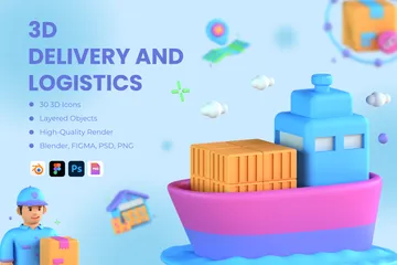 Delivery And Logistics 3D Icon Pack
