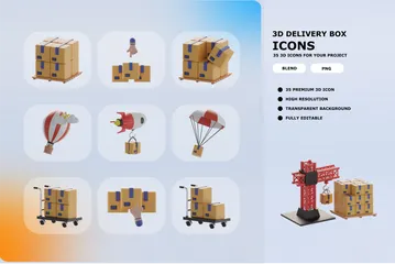 Delivery Box 3D Icon Pack