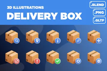 Delivery Box 3D Icon Pack