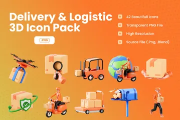 Delivery Cargo & Logistic 3D Icon Pack