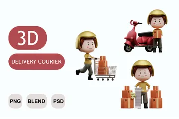 Delivery Courier 3D Illustration Pack