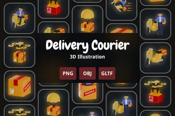 Delivery Courier 3D Icon Pack