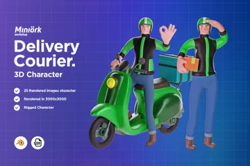 Delivery Courier Man 3D Illustration Pack