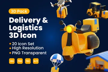 Delivery & Logistics 3D Icon Pack