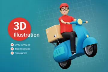 Delivery Man 3D Illustration Pack