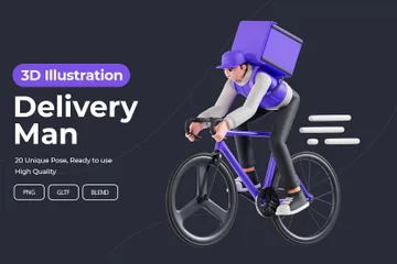 Delivery Man 3D Illustration Pack