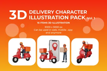 Delivery Man 3D Illustration Pack