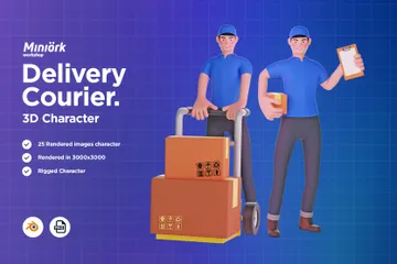 Delivery Man 3D Illustration Pack