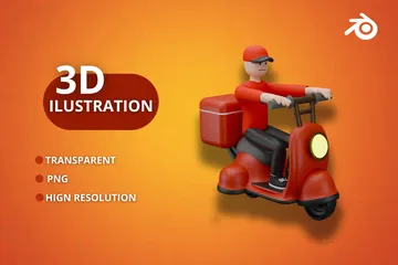 Delivery Man 3D Illustration Pack