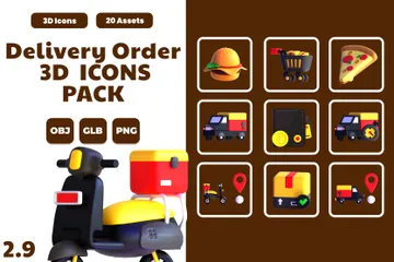 Delivery Order 3D Icon Pack