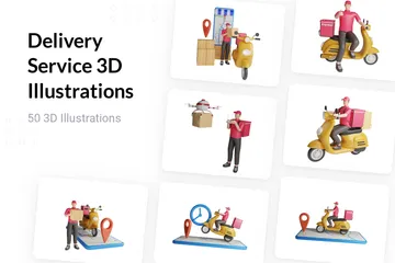 배달 서비스 3D Illustration 팩