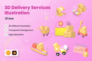 Delivery Service 3D Icon Pack