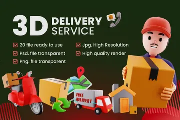 Delivery Service 3D Icon Pack