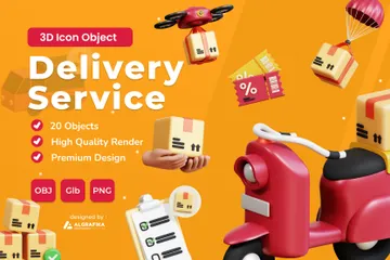 Delivery Service 3D Icon Pack