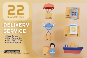 Delivery Service 3D Icon Pack