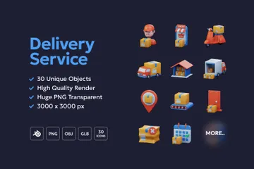 Delivery Service 3D Icon Pack