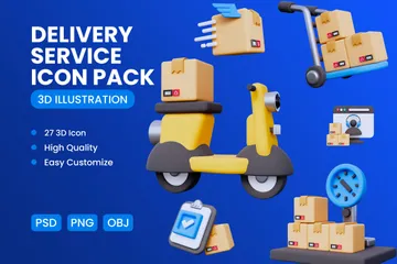 Delivery Services 3D Icon Pack