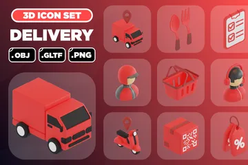 Delivery Services 3D Icon Pack