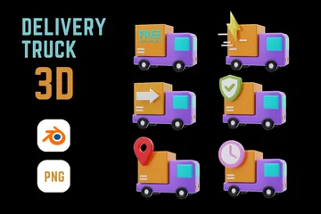 Delivery Truck 3D Icon Pack