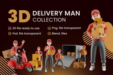 Deliveryman 3D Illustration Pack