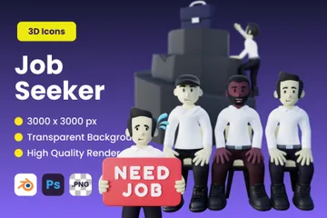Demandeur d'emploi Pack 3D Illustration