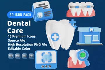 Dental Care 3D Icon Pack