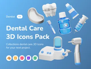 Dental Care 3D Icon Pack