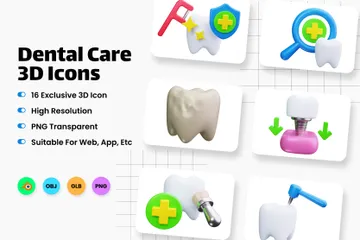 Dental Care 3D Icon Pack