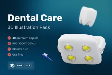 Dental Care 3D Icon Pack