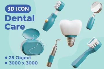 Dental Care 3D Icon Pack