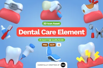 Dental Care 3D Icon Pack