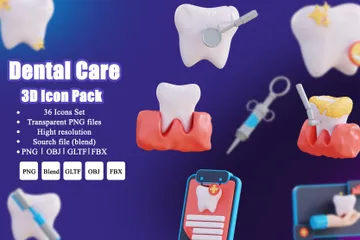 Dental Care 3D Icon Pack