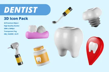Dentist 3D Icon Pack