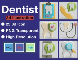 Dentist 3D Icon Pack