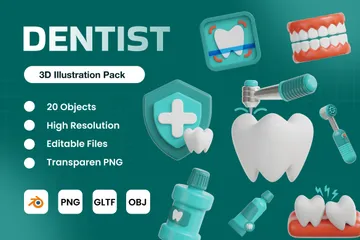 Dentist 3D Icon Pack